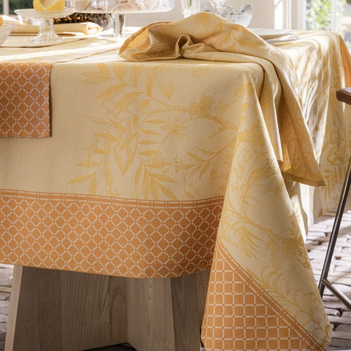 Скатерть Le Jacquard Francais JARDIN D'EDEN yellow 175x250 Артикул: 88354 DolceNoce фото 3