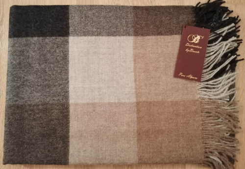 Плед Bronte ALP/5228 CHOC/PINK CHECK ALPACA throw Артикул: 90461 DolceNoce